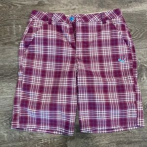 Men’s Puma Flat Front Plaid Golf Shorts